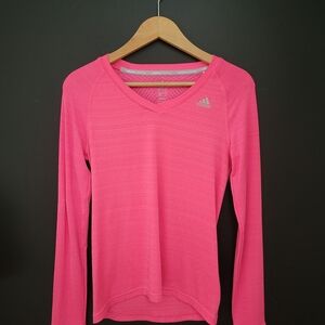 Adidas Women's Vibrant Pink Long Sleeve Tee